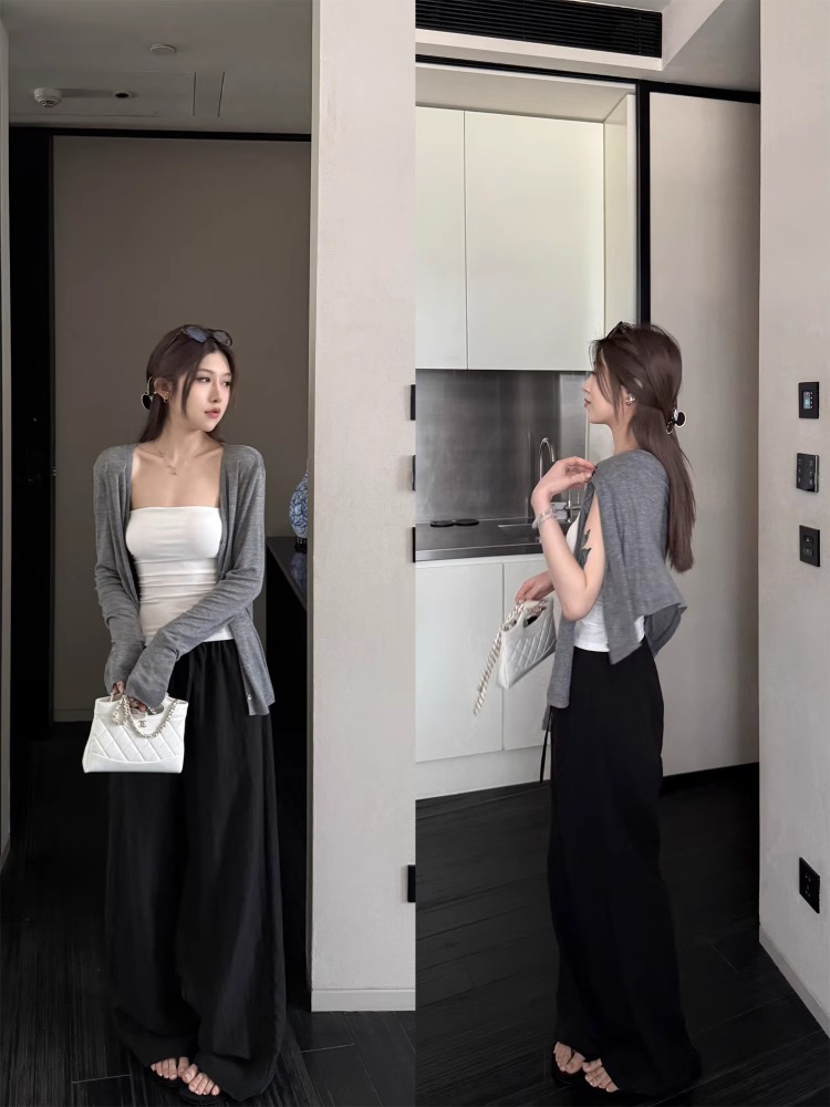 Cooling Tencel Linen Wide Leg Pants with Elastic Waist - Image 4