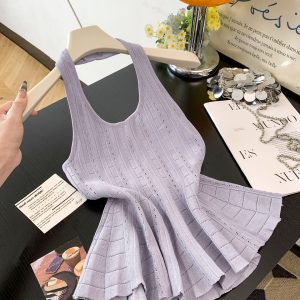 Women's Halter Neck Knit Camisole 2026 Summer Slim Waist Design Top